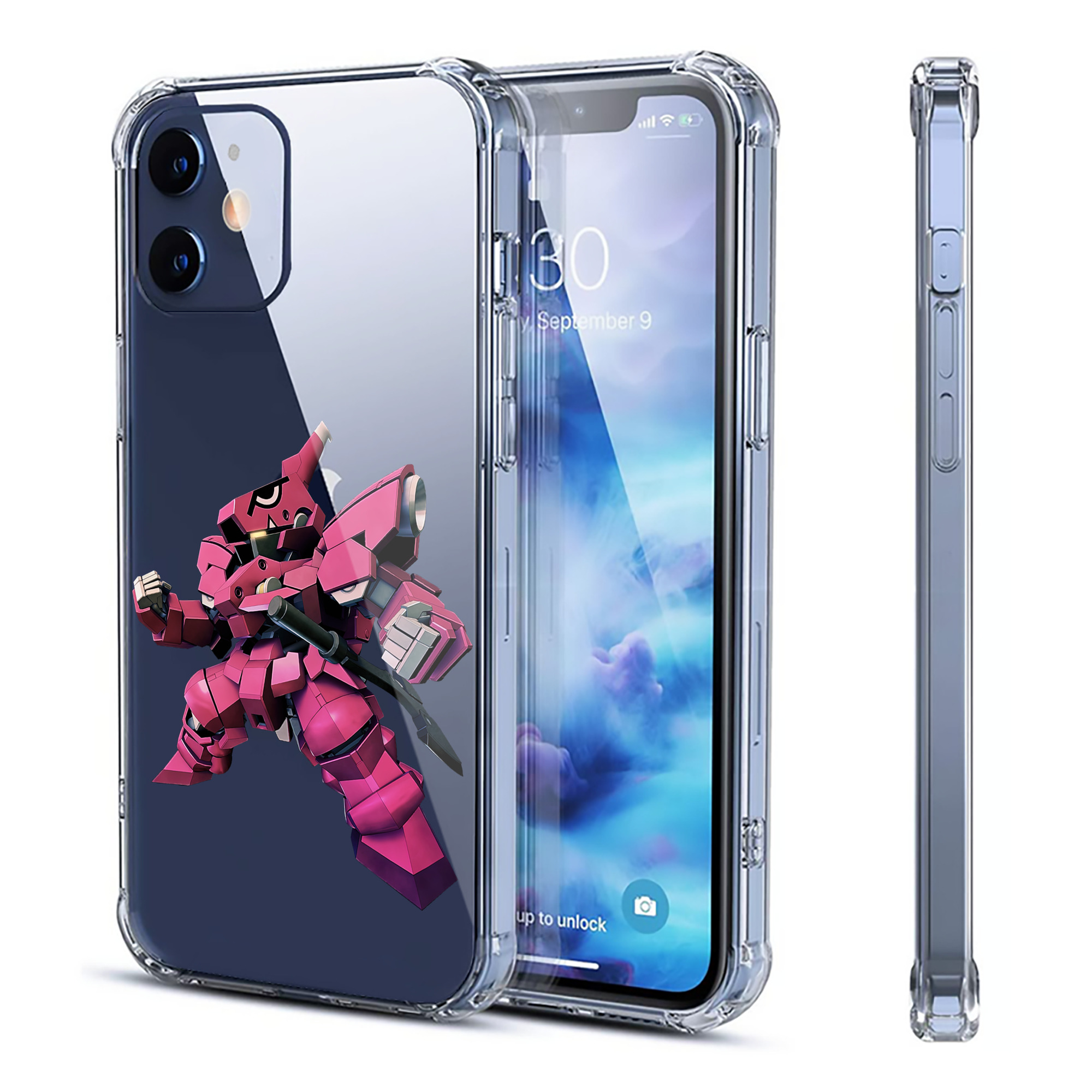 （画像用） 機動戦士ガンダム Mobile Suit Gundam 【iPhone 12シリーズ対応】透明スマホケース（クリアソフトケース）